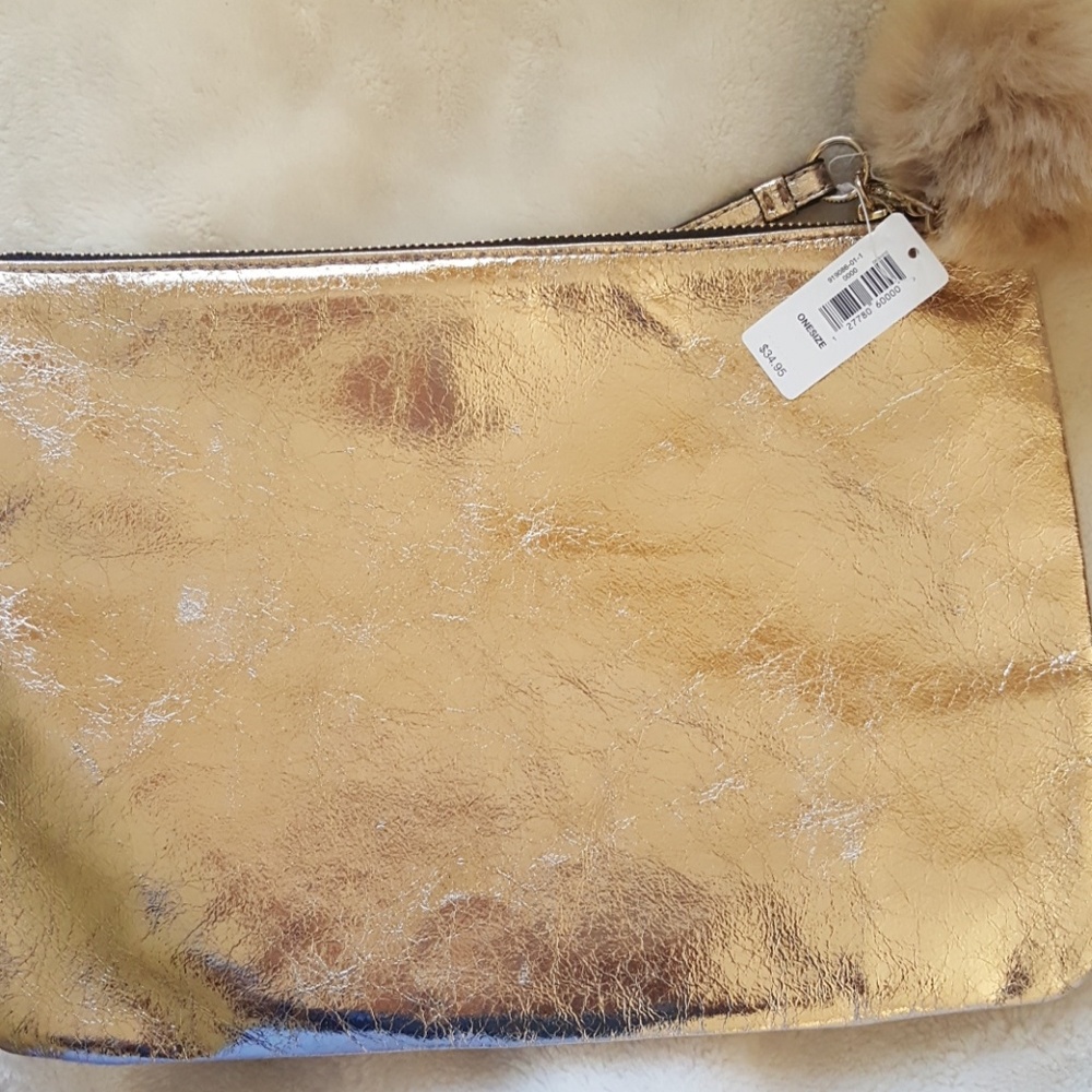 Bronze Pom Pom Makeup Bag - Picture 2 of 5